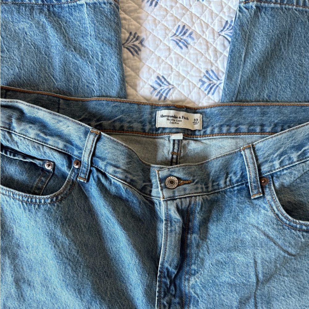 Abercrombie - Curve Love Low Rise Ultra Loose Lightweight Drapey Rigid Jean - Picture 12 of 13